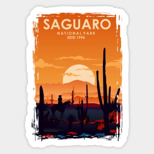 Saguaro National Park Vintage Minimal travel poster Sticker